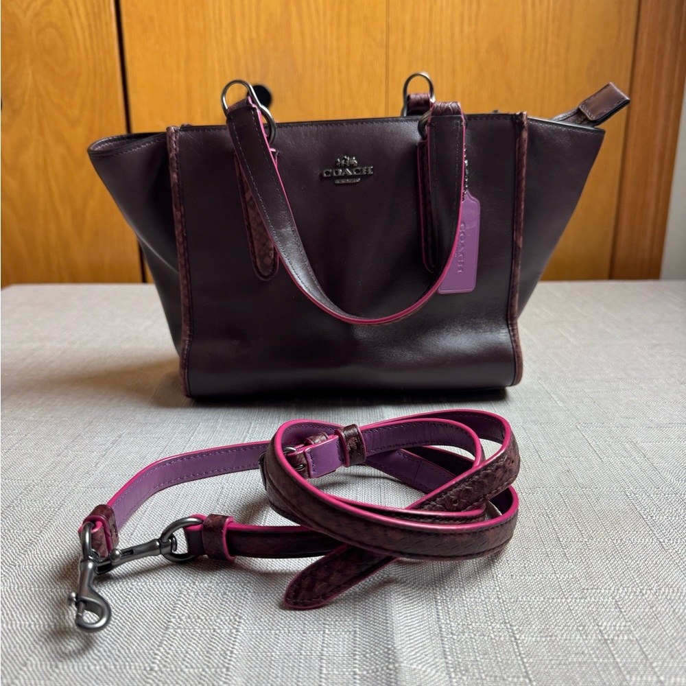 Coach Satchel with Crossbody - Burgundy/Purple